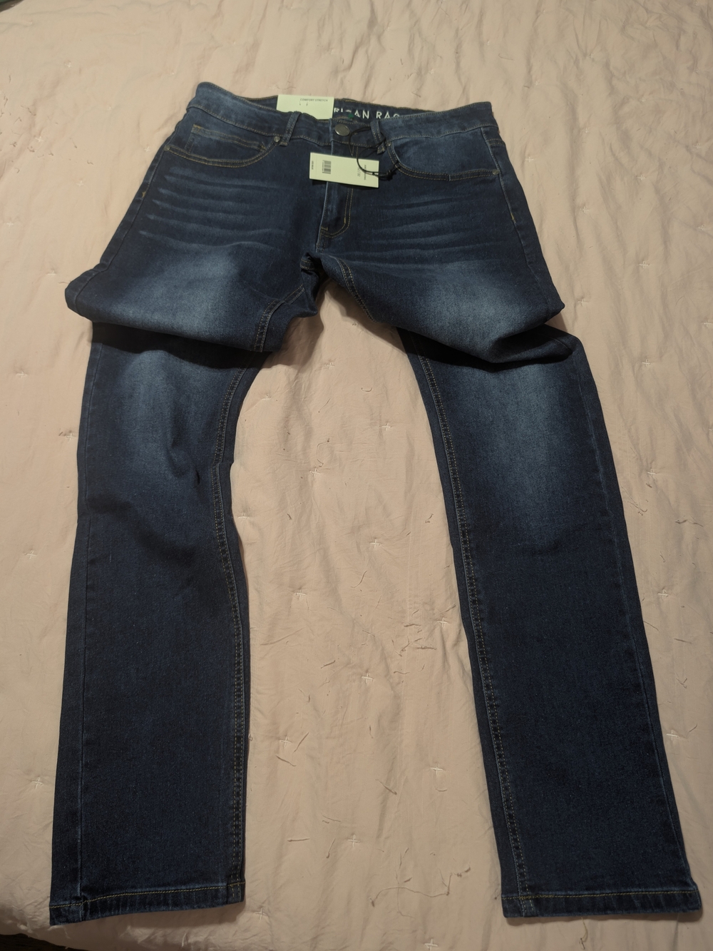 NWT American Rag Men's Slim Fit Jeans 32x32 Comfort Stretch Dark Wash Denim